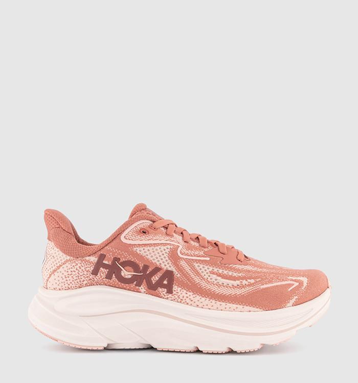 HOKA Clifton 10 Trainers Rose Latte Blush F