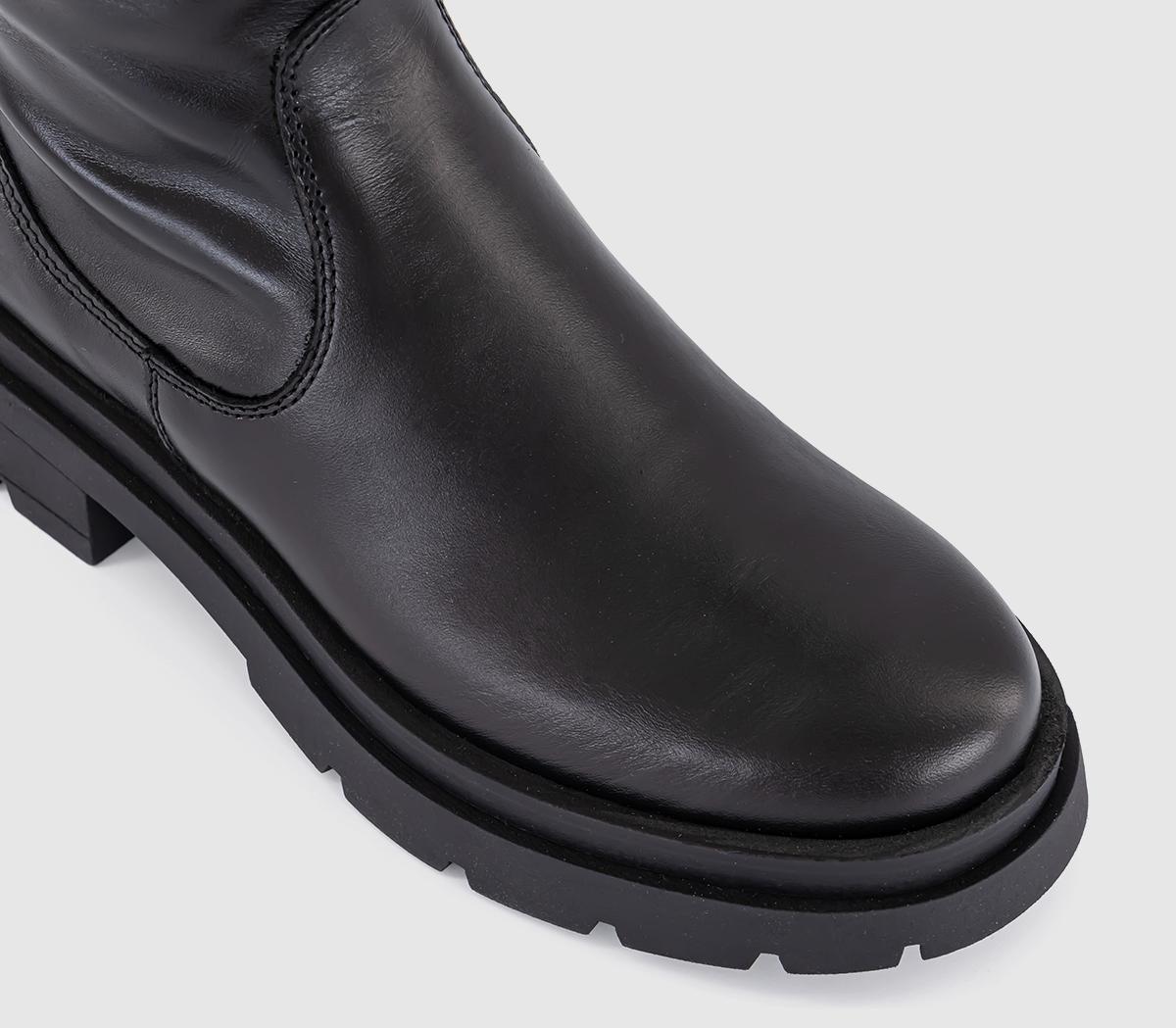 OFFICEKash Chunky Knee High Boots OFFICEKash Chunky Knee High BootsBlack Leather