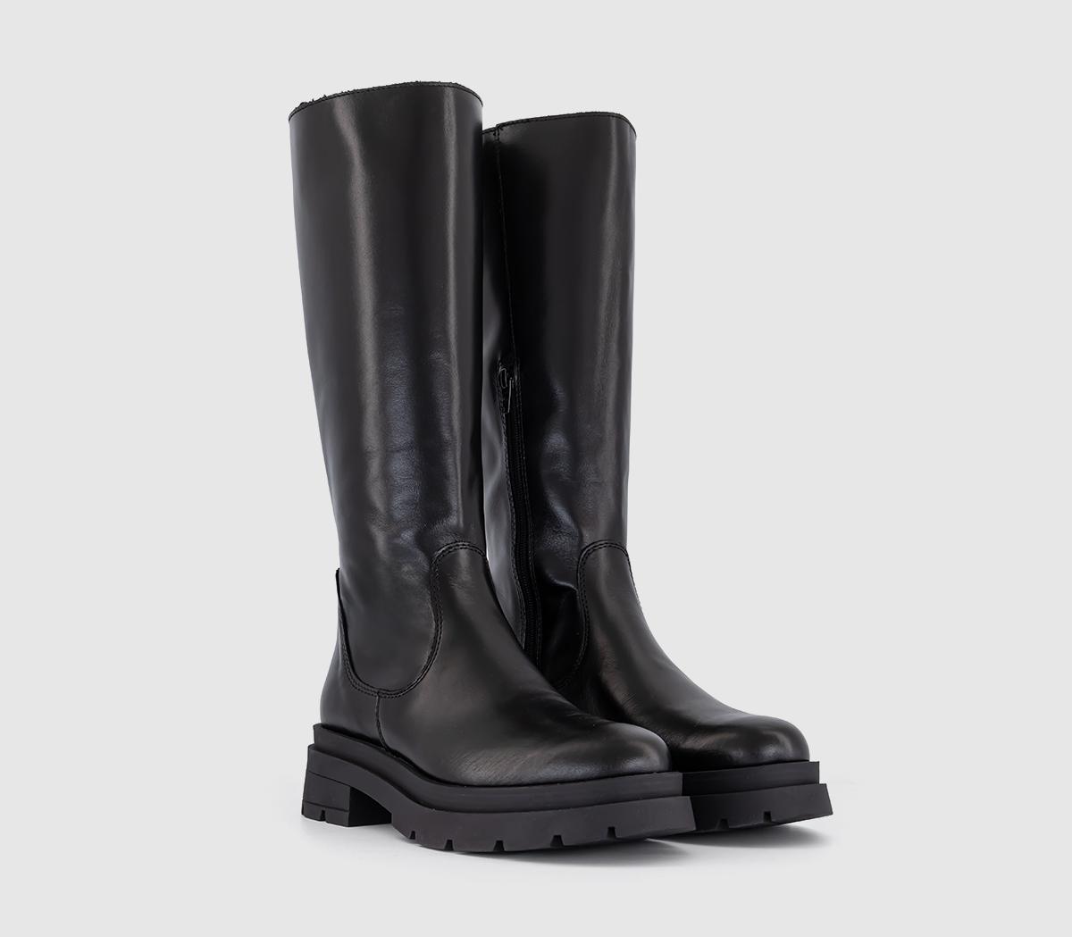OFFICEKash Chunky Knee High Boots OFFICEKash Chunky Knee High BootsBlack Leather
