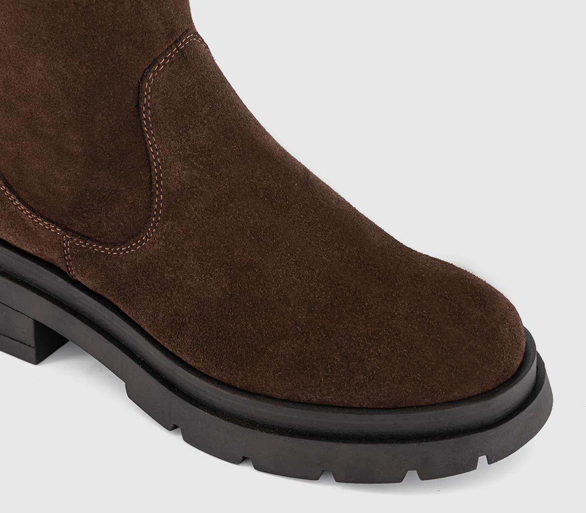 OFFICEKash Chunky Knee High BootsBrown Suede