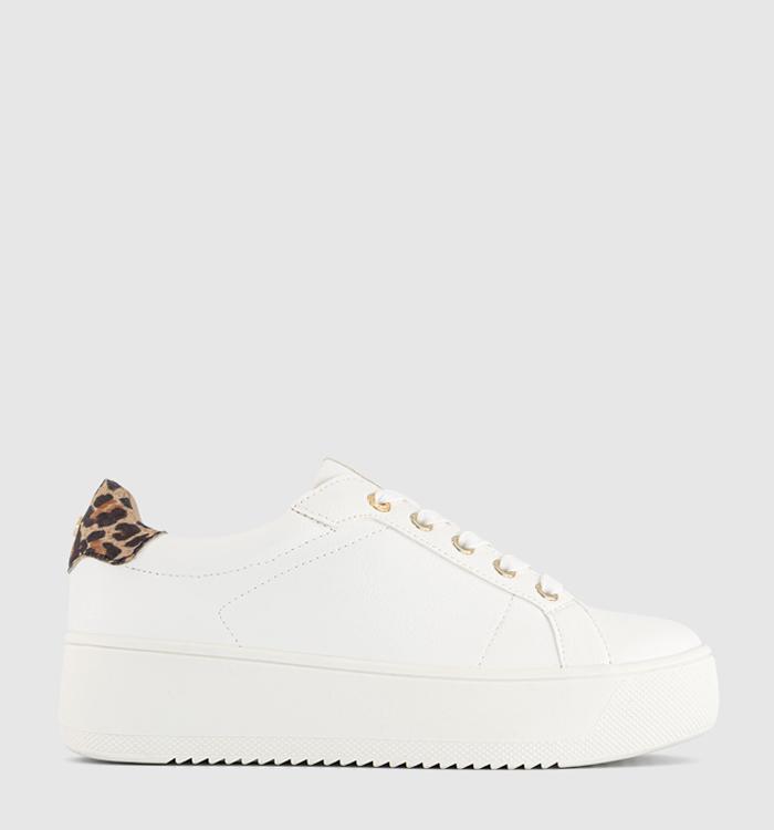 OFFICE Tia Platform Lace Up Trainers White