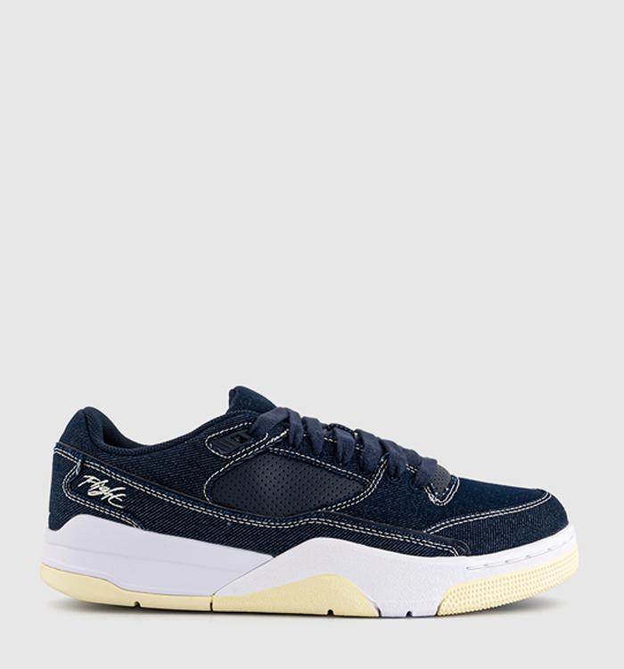 Jordan Flight Court Trainers Obsidian Alabaster White