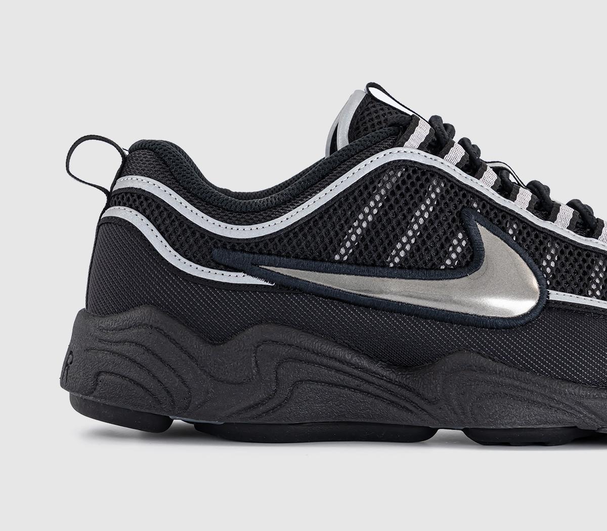 Nike Air Zoom Spiridon SP Black Black Metallic Silver Sport Red