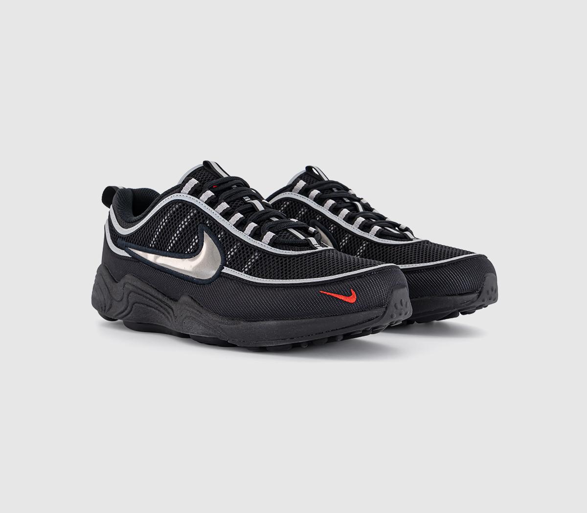 Nike Air Zoom Spiridon SP Black Black Metallic Silver Sport Red