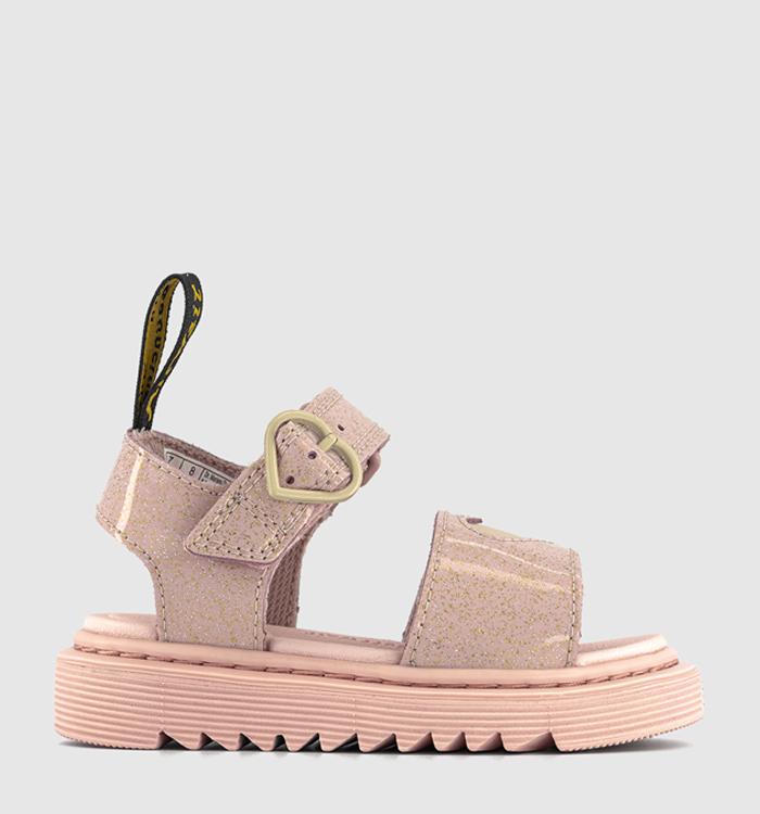 Dr. Martens Marlowe Hearts Toddler Sandals Pink Glitter