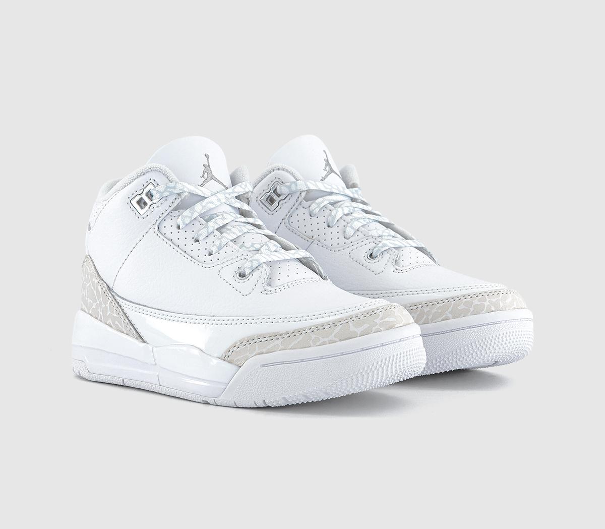 JordanJordan 3 Retro OG Kids TrainersWhite Metallic Silver White
