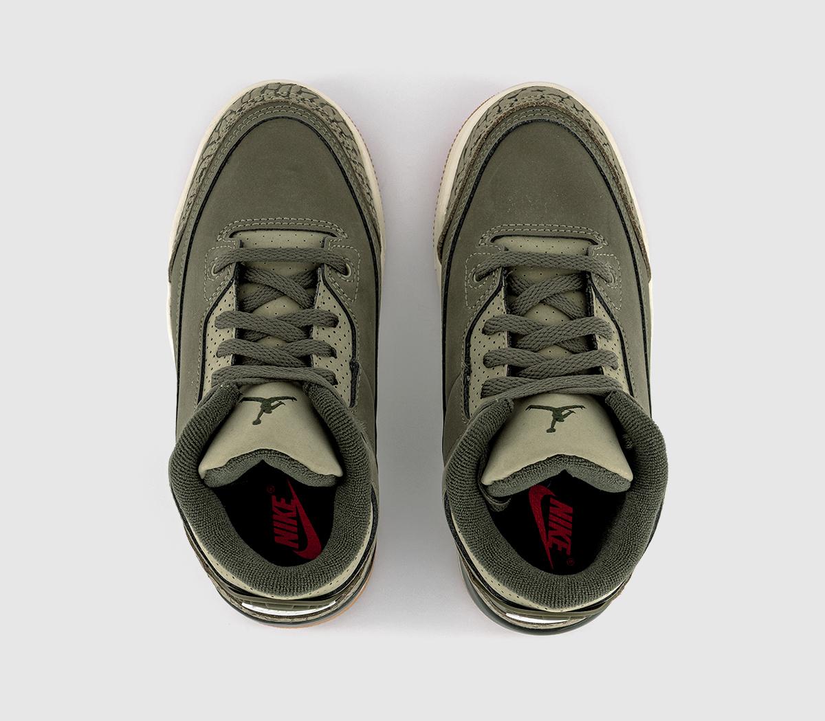 JordanJordan 3 Retro OG Pre School TrainersMedium Olive Sequoianeutral Olive Sail