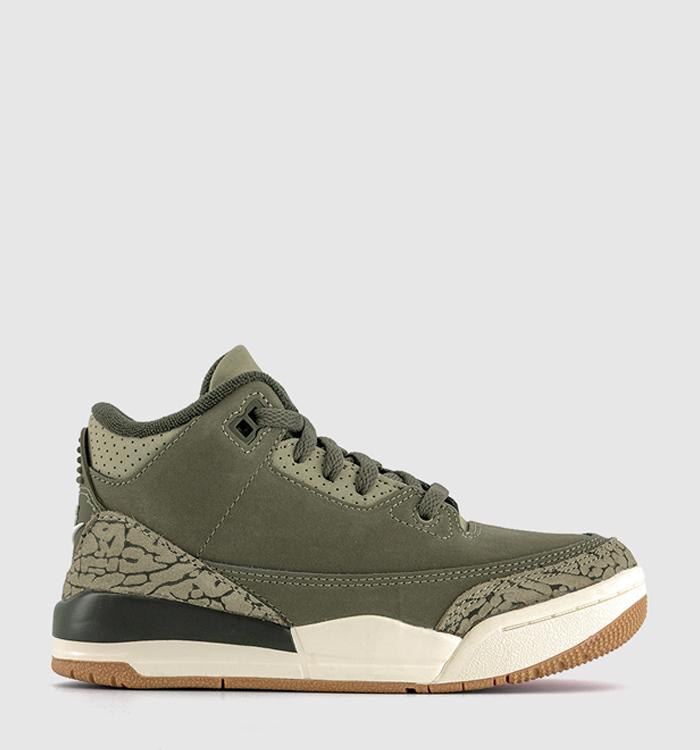 Jordan Jordan 3 Retro OG Pre School Trainers Medium Olive Sequoianeutral Olive Sail