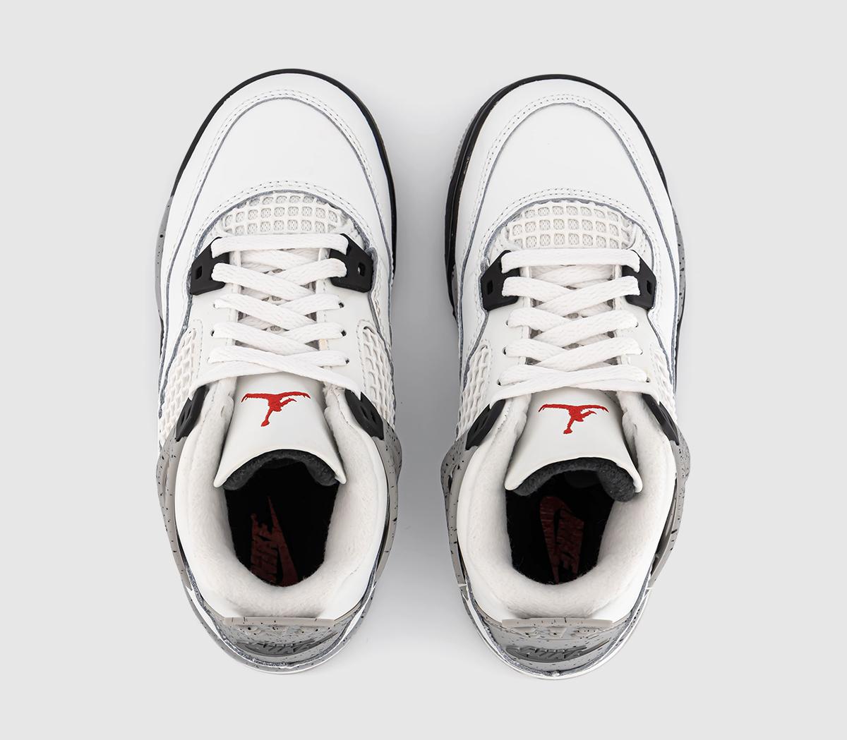 JordanAir Jordan 4 Retro OG Kids TrainersSummit White Fire Red Cement Grey Black