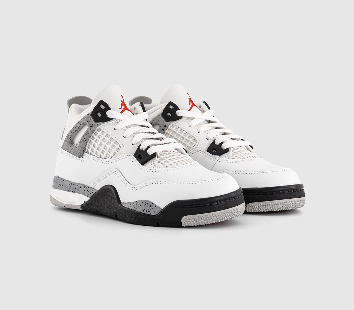 JordanAir Jordan 4 Retro OG Kids TrainersSummit White Fire Red Cement Grey Black