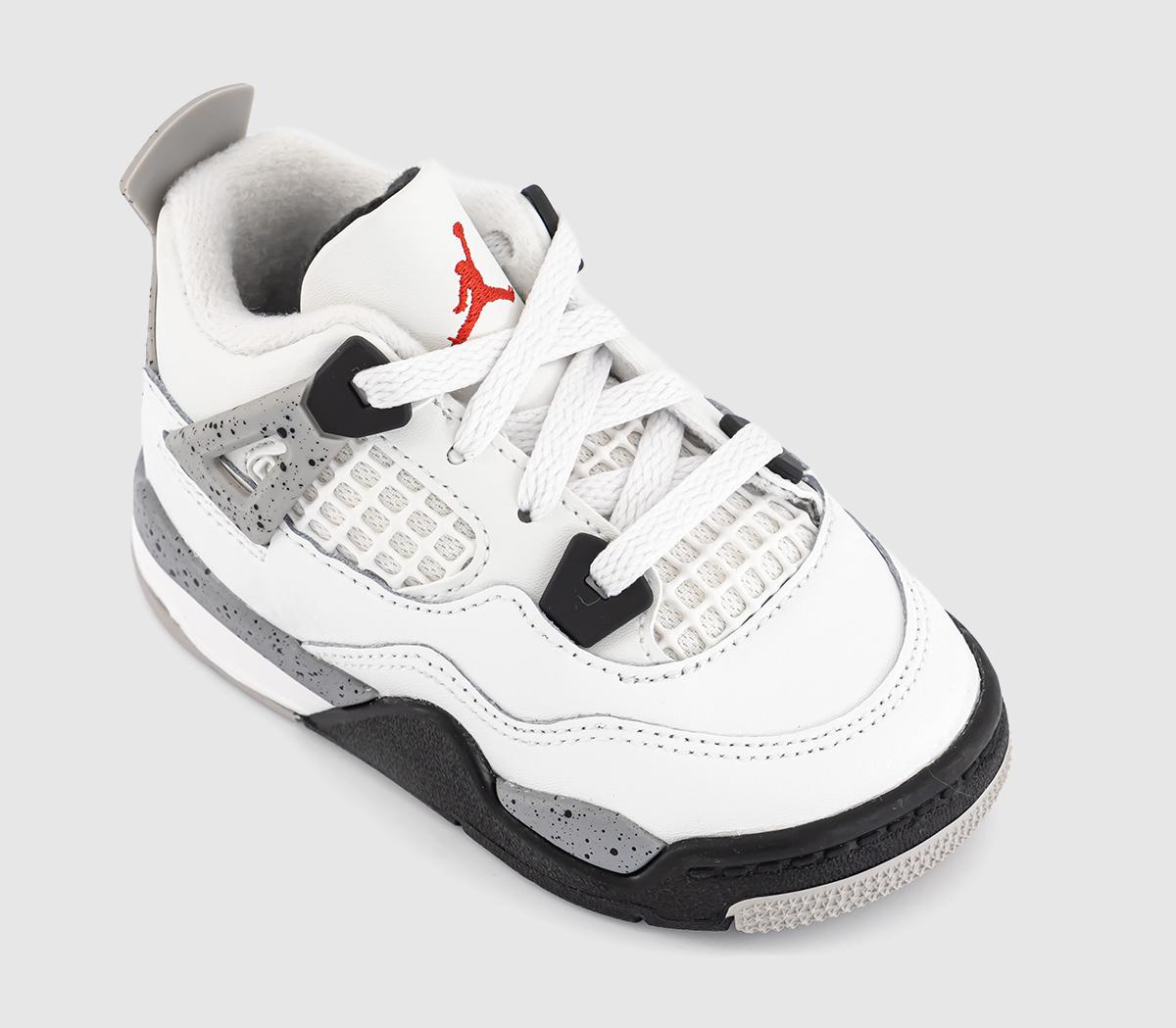 JordanAir Jordan 4 Retro OG Toddler TrainersSummit White Fire Red Cement Grey Black