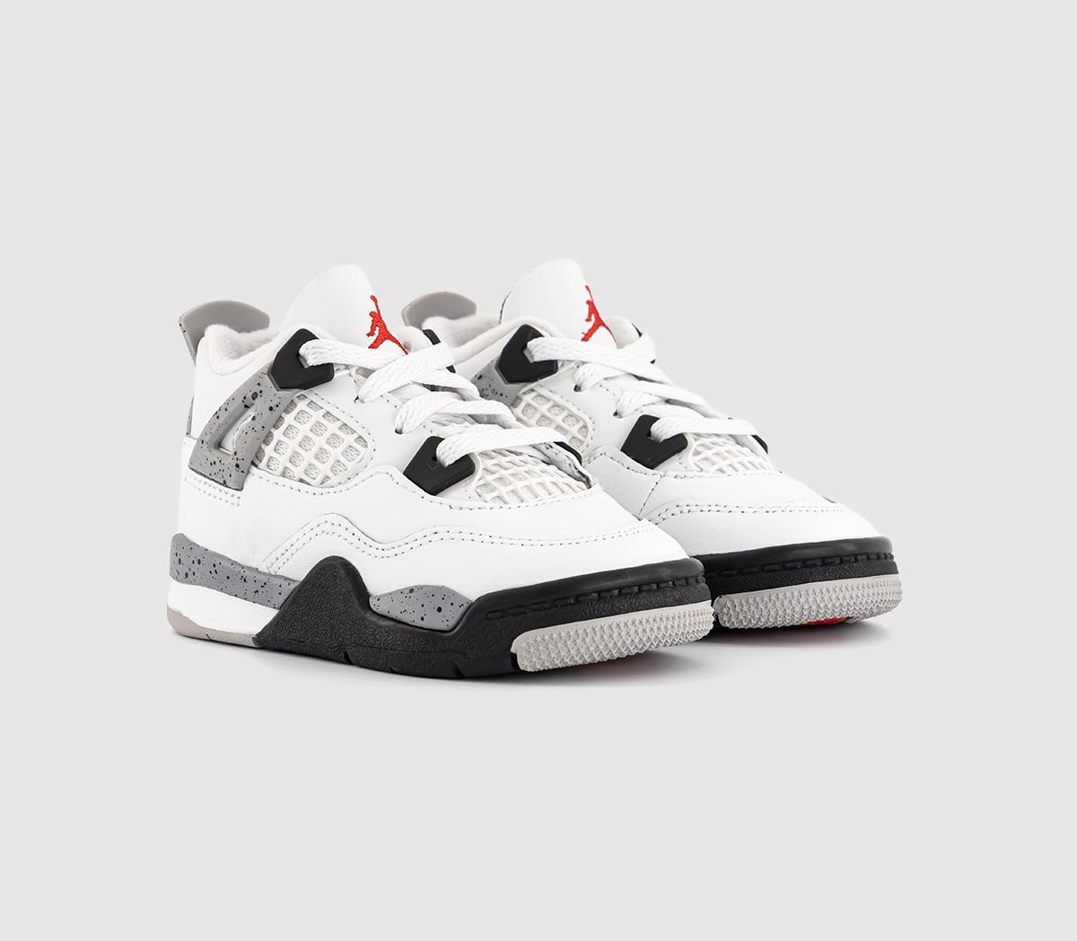 JordanAir Jordan 4 Retro OG Toddler TrainersSummit White Fire Red Cement Grey Black
