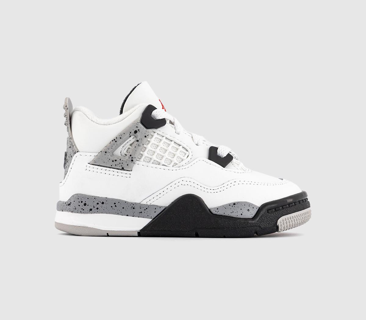 JordanAir Jordan 4 Retro OG Toddler TrainersSummit White Fire Red Cement Grey Black