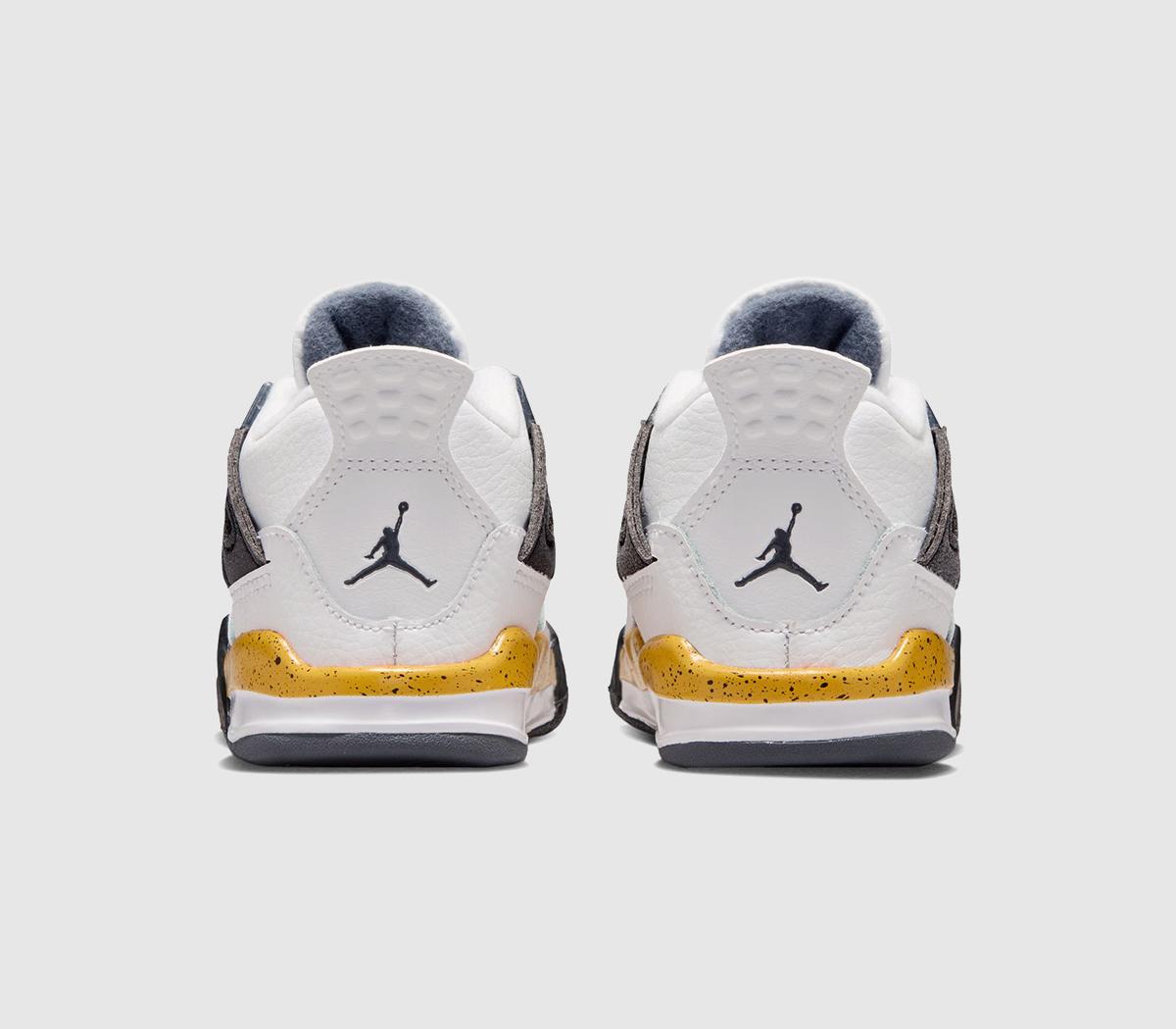 JordanAir Jordan 4 Retro OG ToddlersWhite Black Yellow