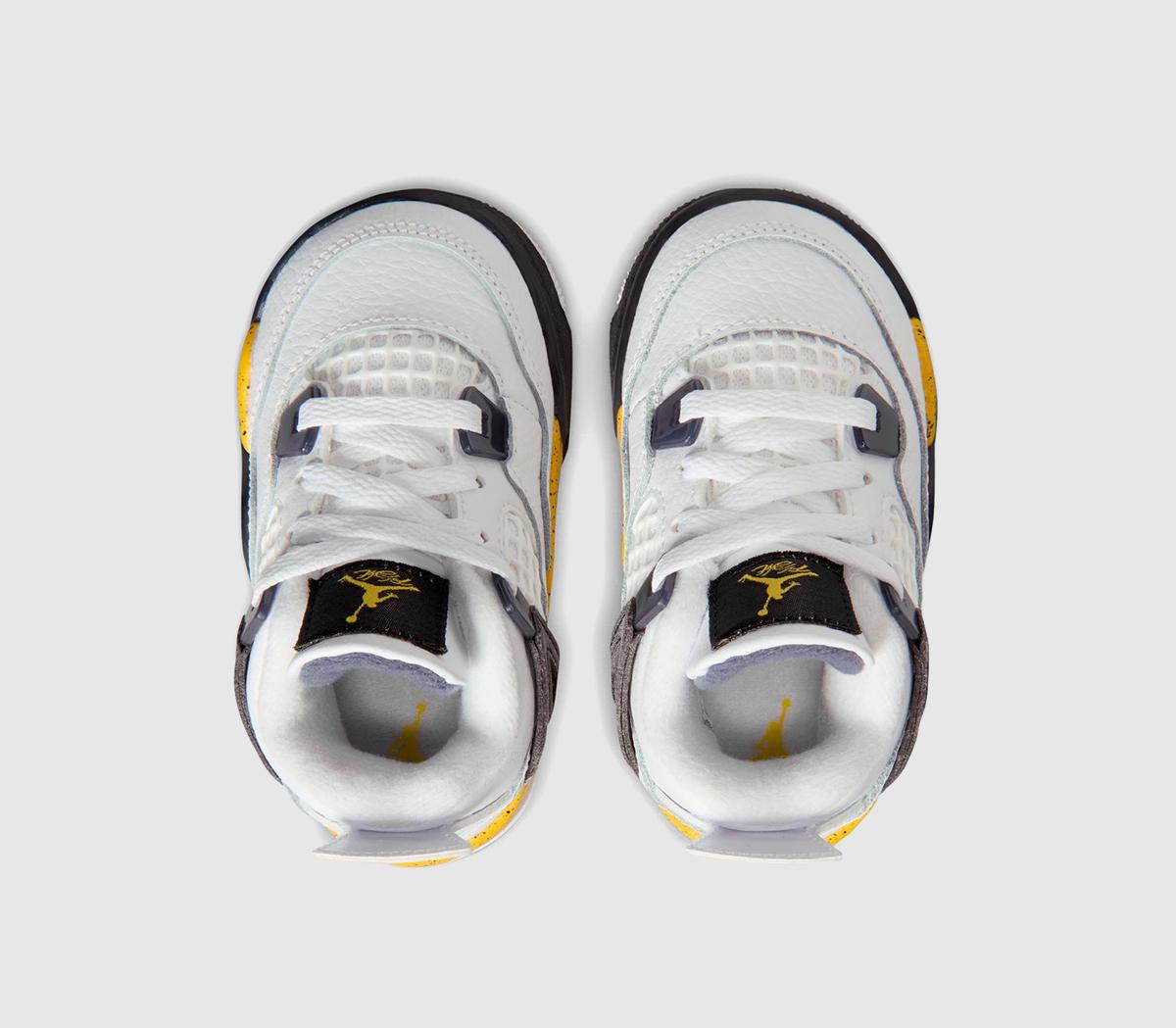 JordanAir Jordan 4 Retro OG ToddlersWhite Black Yellow