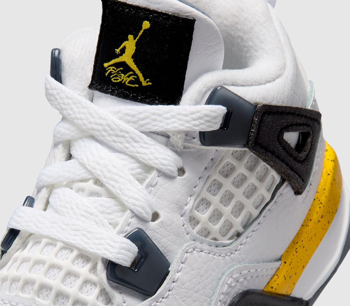JordanAir Jordan 4 Retro OG ToddlersWhite Black Yellow