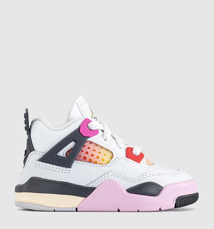 Jordan Air Jordan 4 Retro OG Toddler Trainers Comic Off White Multi Color