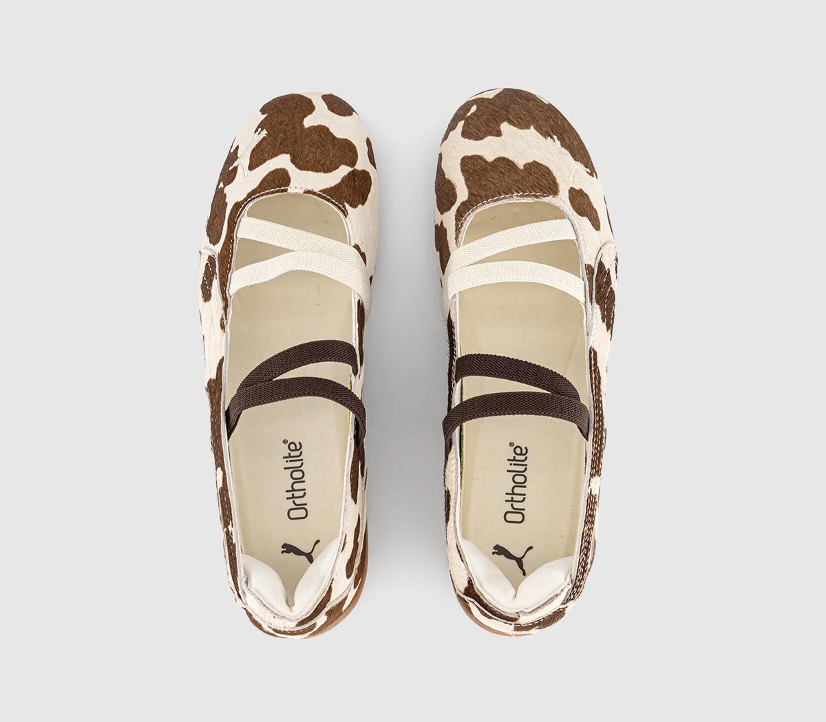 PUMASpeedcat Ballet TrainersCow Print Brown