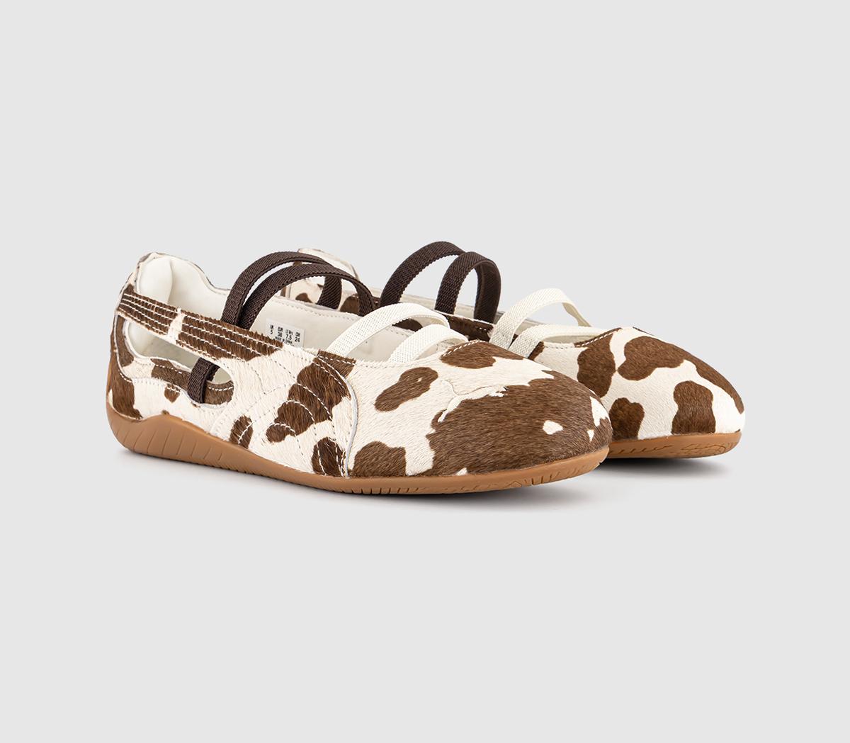 PUMASpeedcat Ballet TrainersCow Print Brown