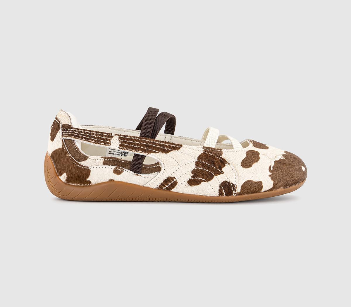 PUMASpeedcat Ballet TrainersCow Print Brown