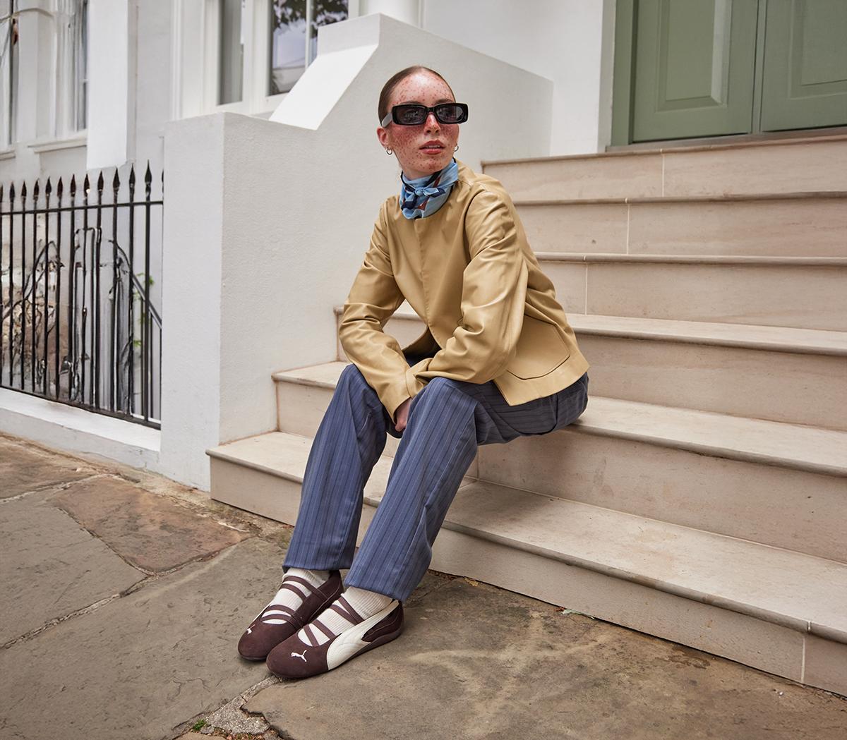 PUMASpeedcat Ballet PumpsDark Chocolate Warm White