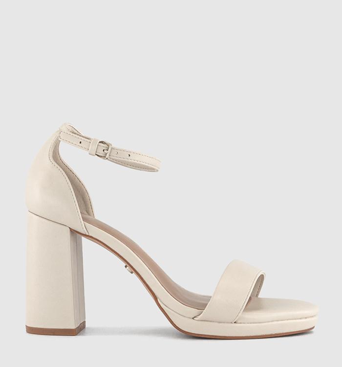 OFFICE Holly Two Part Platform Heeled Sandals Off White