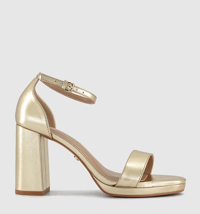OFFICE Holly Two Part Platform Heeled Sandals Gold