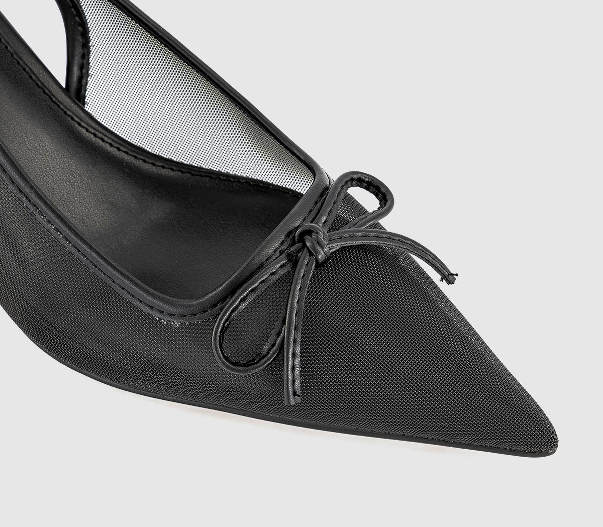 OFFICEMartha Bow Trim Court Heels OFFICEMartha Bow Trim Court HeelsBlack Mesh