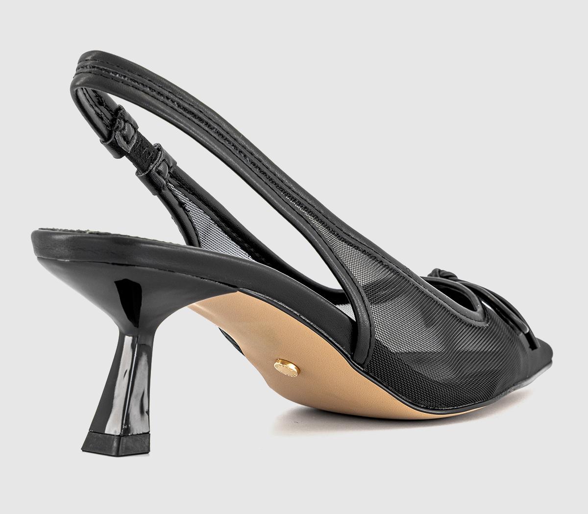 OFFICEMartha Bow Trim Court Heels OFFICEMartha Bow Trim Court HeelsBlack Mesh