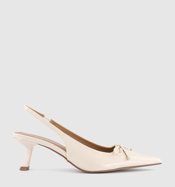 OFFICE Martha Bow Trim Court Heels Off White