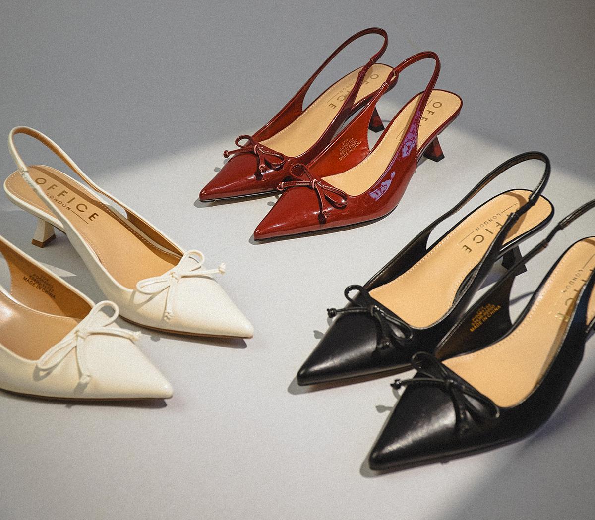 OFFICE Martha Bow Trim Court Heels OFFICE Martha Bow Trim Court Heels Red