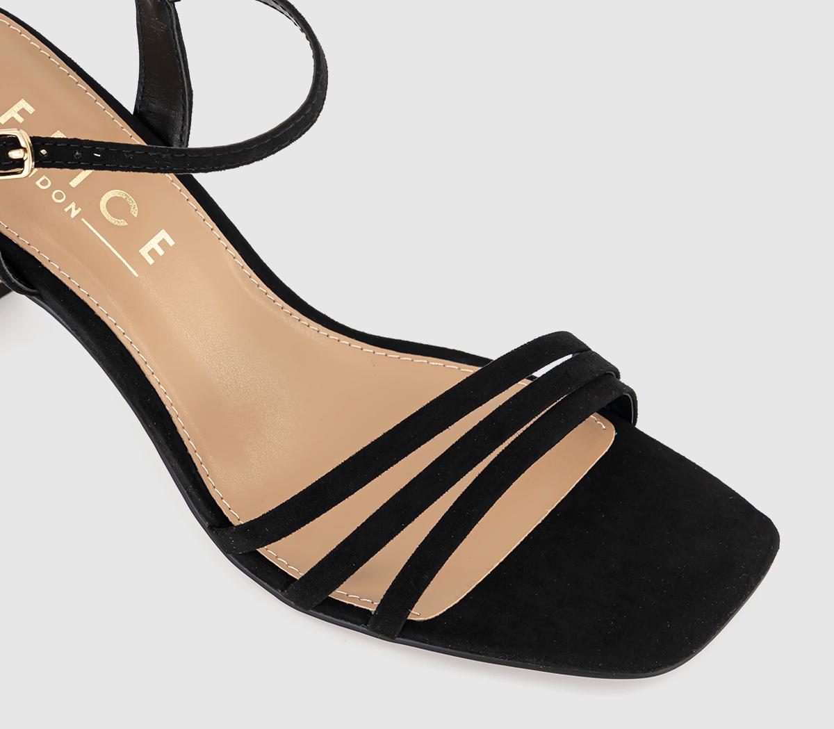 OFFICEHoney Strappy Heeled Sandals OFFICEHoney Strappy Heeled SandalsBlack Faux Suede