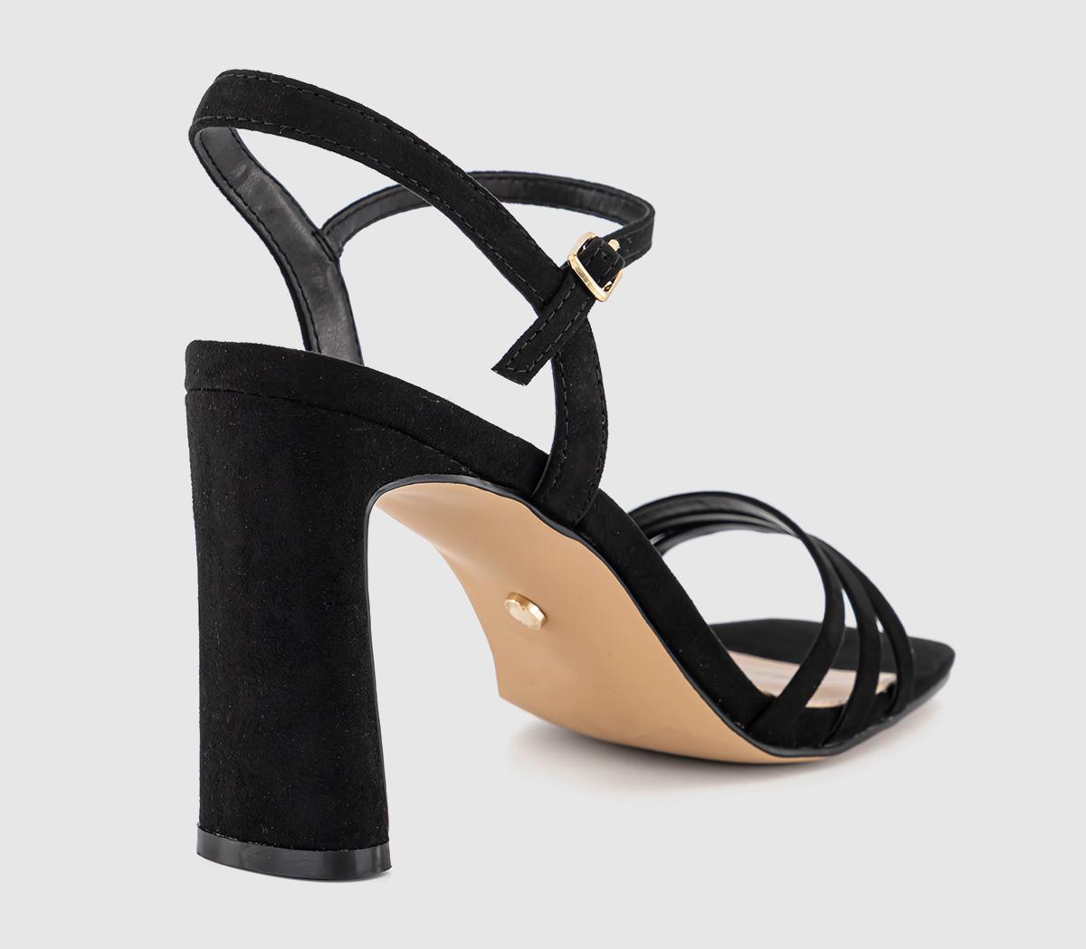 OFFICEHoney Strappy Heeled Sandals OFFICEHoney Strappy Heeled SandalsBlack Faux Suede