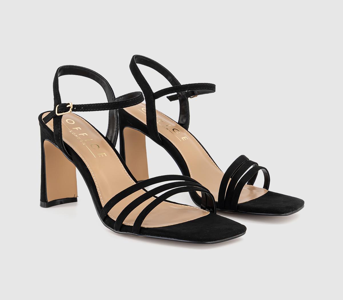 OFFICEHoney Strappy Heeled Sandals OFFICEHoney Strappy Heeled SandalsBlack Faux Suede