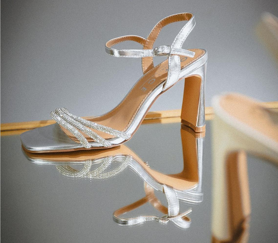 Office 'Sierra' Strappy Block Heels Silver photo 2