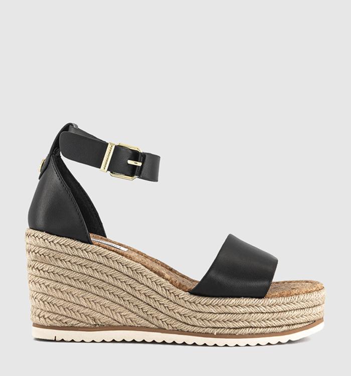 EARTHADDICT Hebe Espadrille Wedges Black