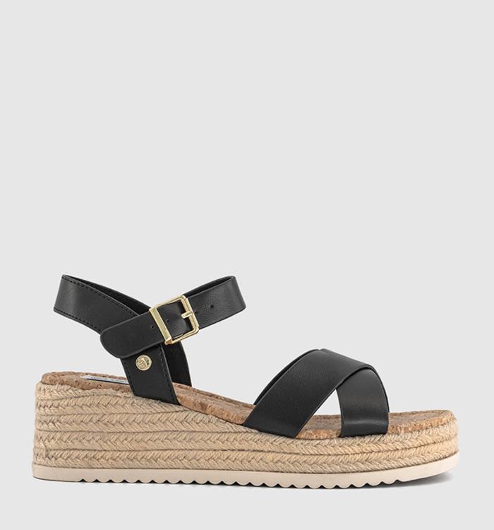 EARTHADDICT Mallow Espadrille Wedge Sandal Black