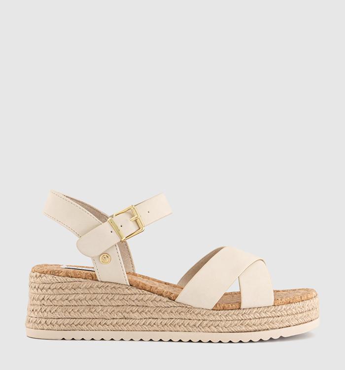 EARTHADDICT Mallow Espadrille Wedge Sandals Off White