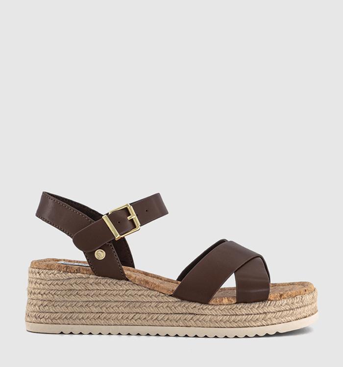 EARTHADDICT Mallow Espadrille Wedge Sandals Brown