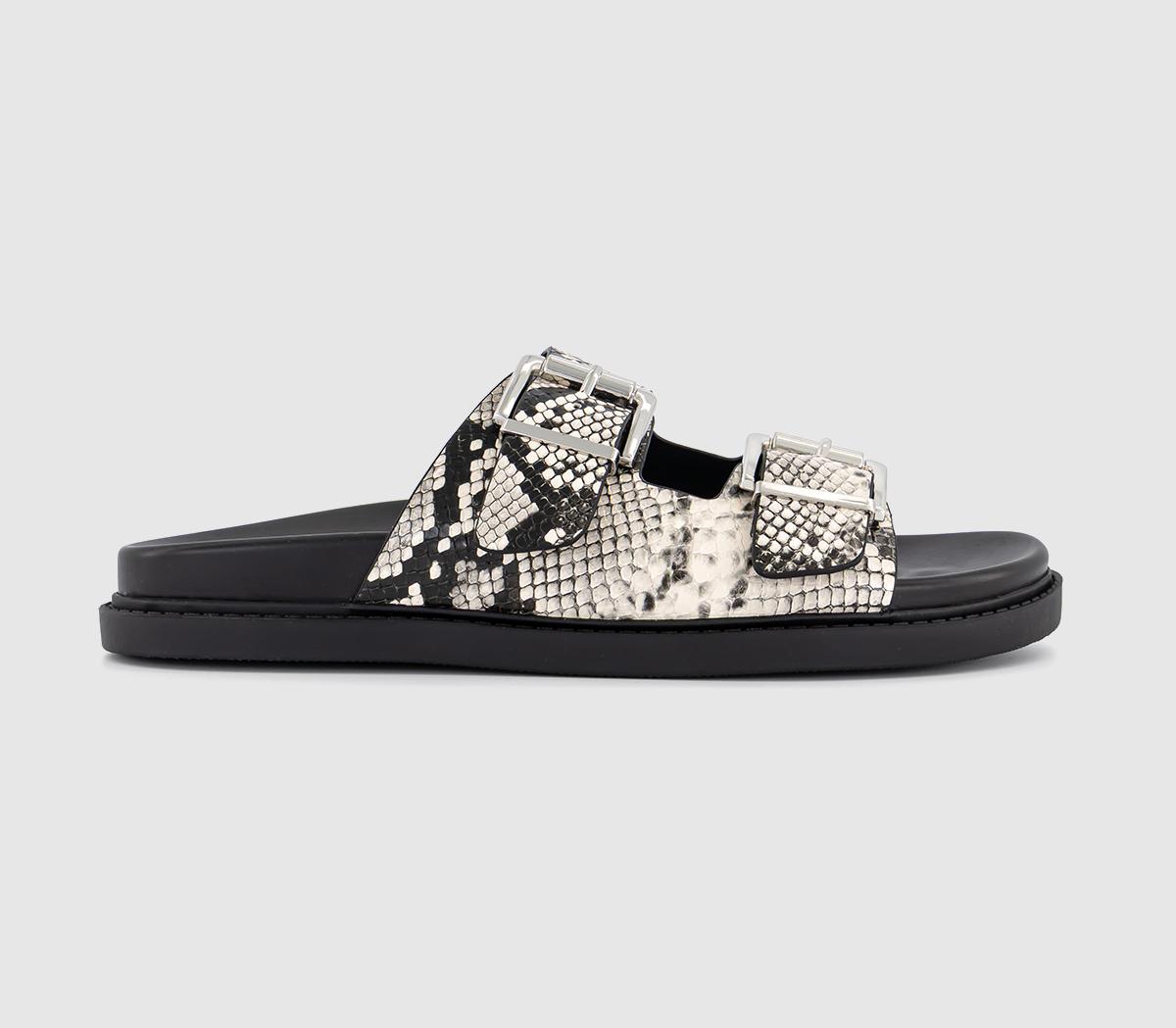 OFFICEShae Double Buckle Footbed SlidersSnake