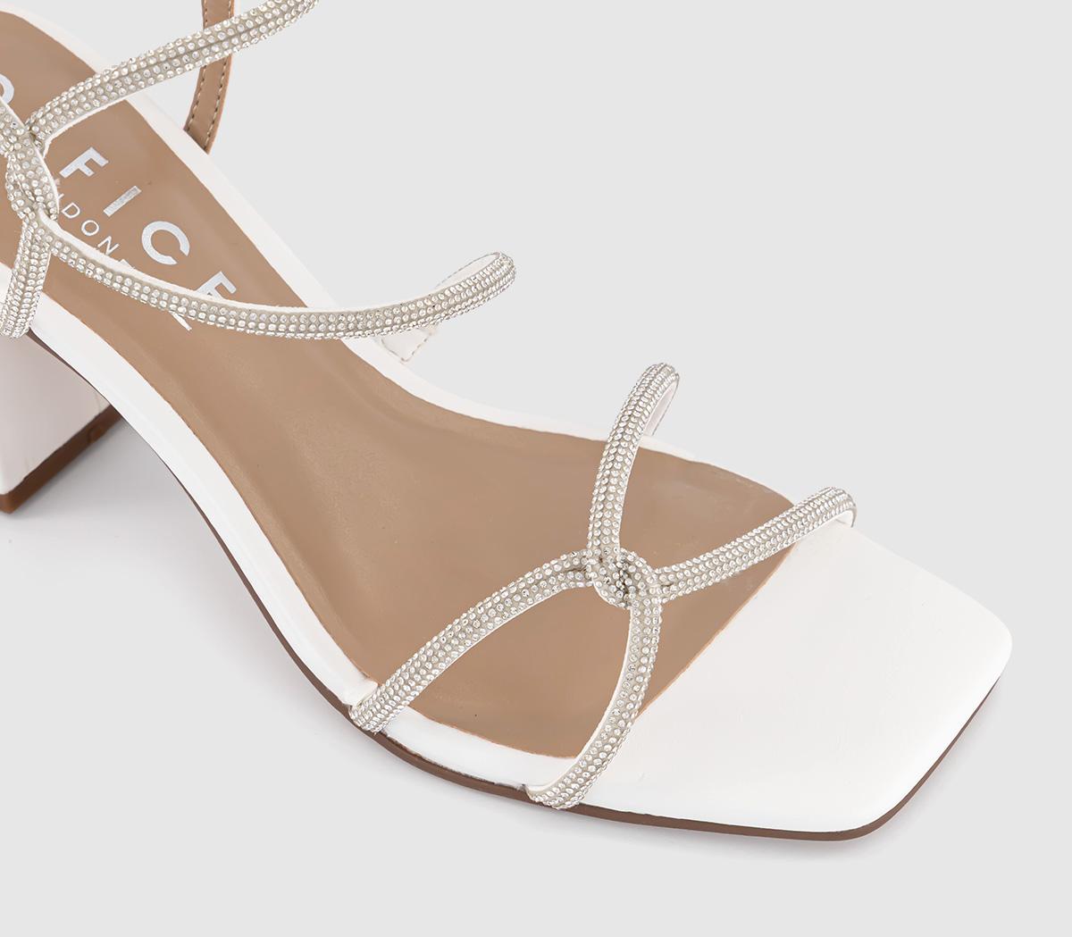 OFFICEMystique Strappy Block Heel Sandals OFFICEMystique Strappy Block Heel SandalsWhite Embellished