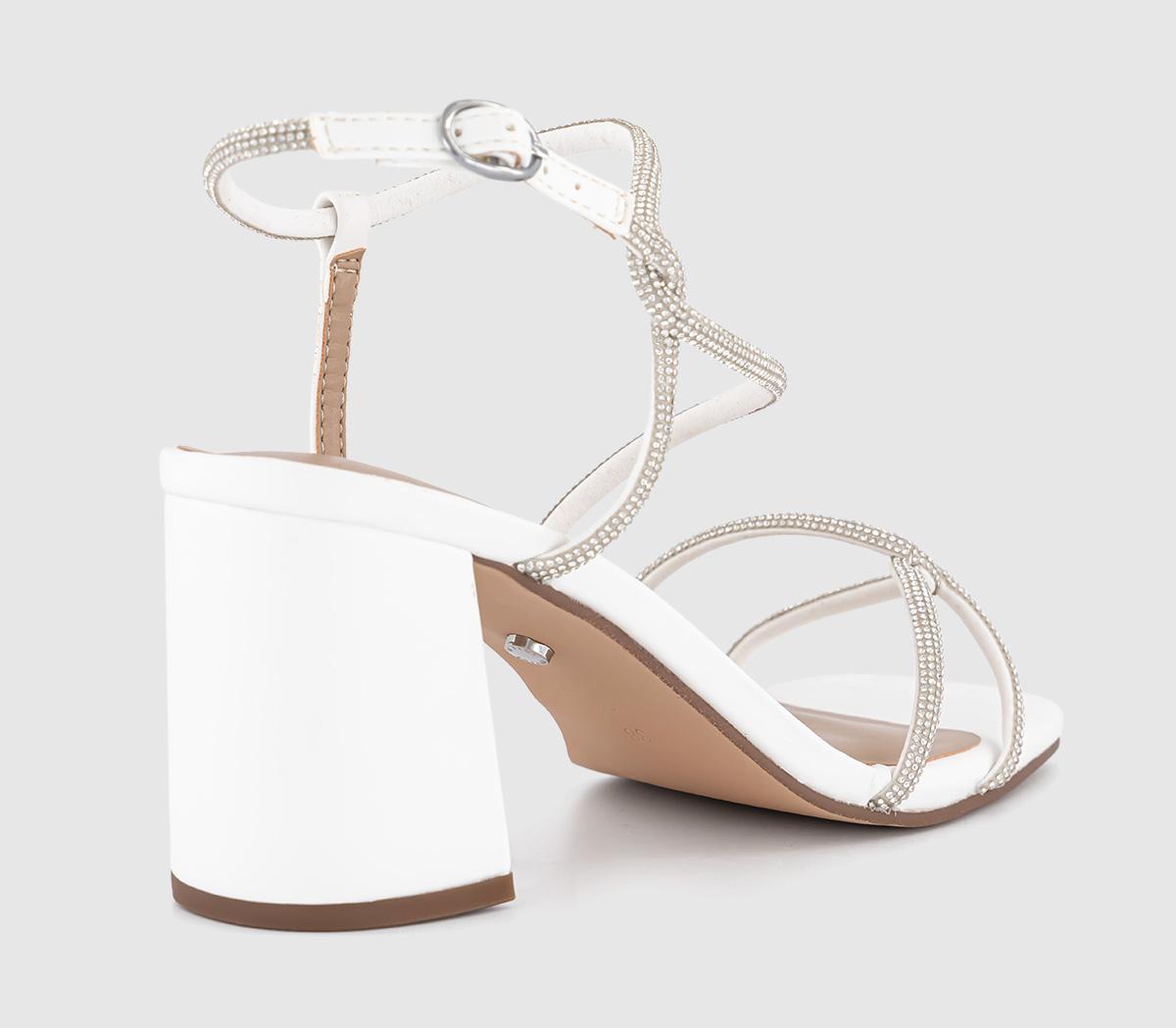 OFFICEMystique Strappy Block Heel Sandals OFFICEMystique Strappy Block Heel SandalsWhite Embellished