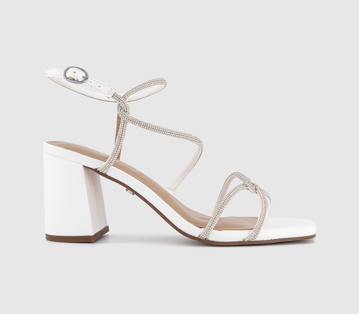 OFFICEMystique Strappy Block Heel Sandals OFFICEMystique Strappy Block Heel SandalsWhite Embellished
