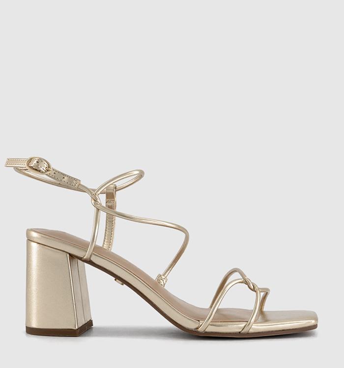OFFICE Mystique Strappy Block Heel Sandals Gold