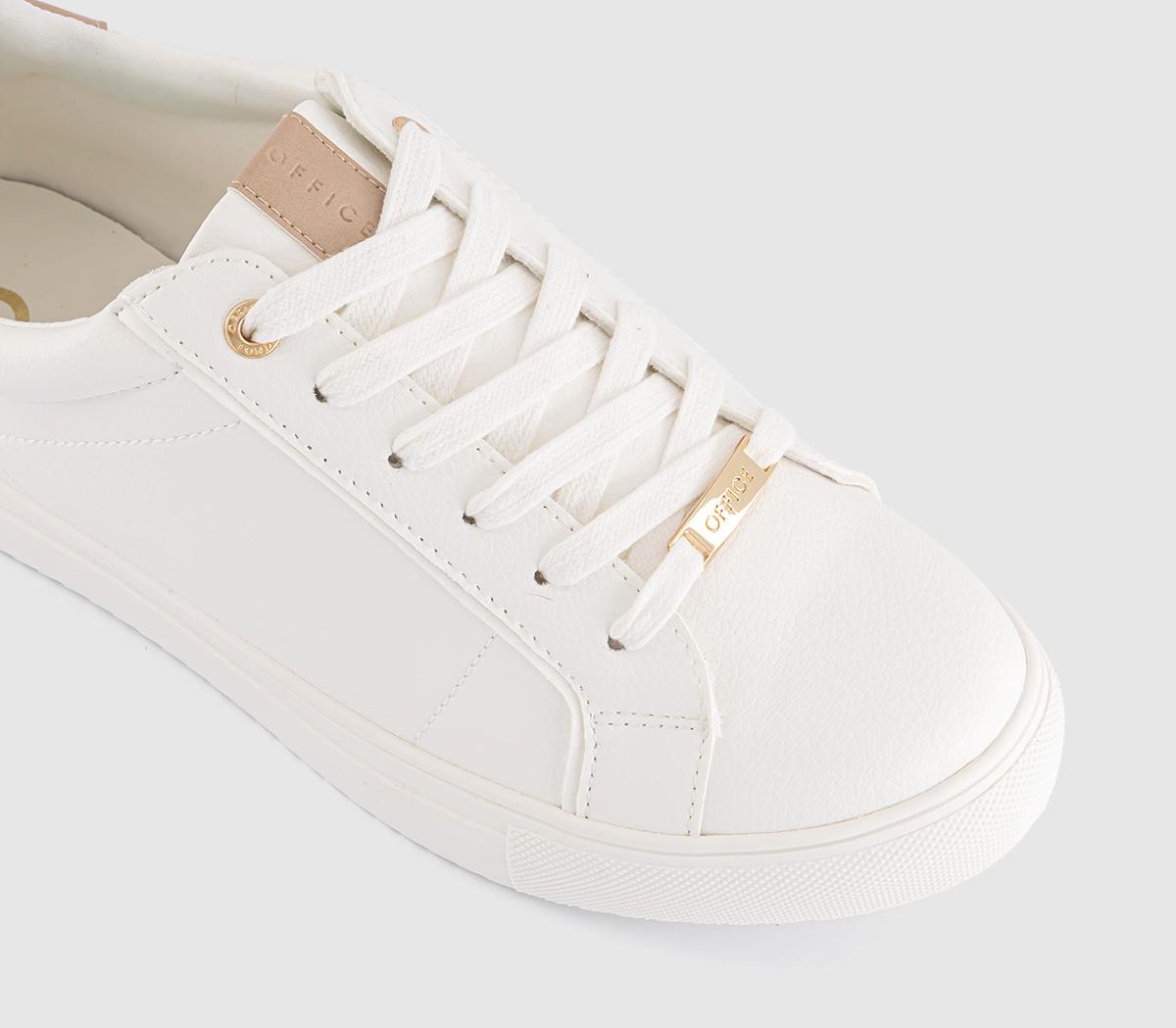 OFFICETexas Lace Up Cup Sole Trainers OFFICETexas Lace Up Cup Sole TrainersWhite
