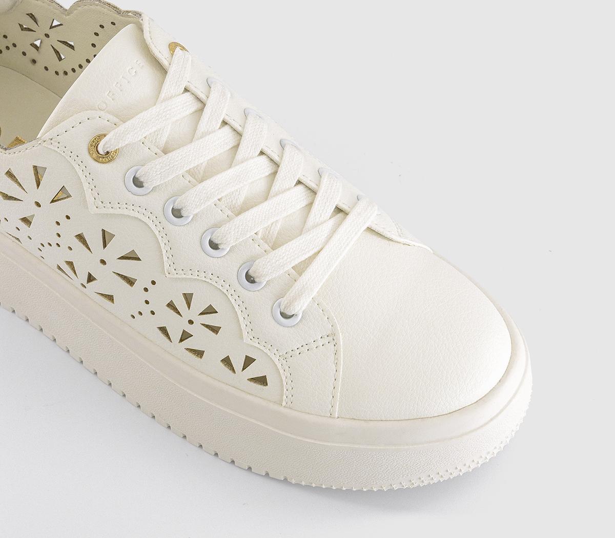 OFFICE Tiffany Laser Cut Platform Trainers OFFICE Tiffany Laser Cut Platform Trainers White