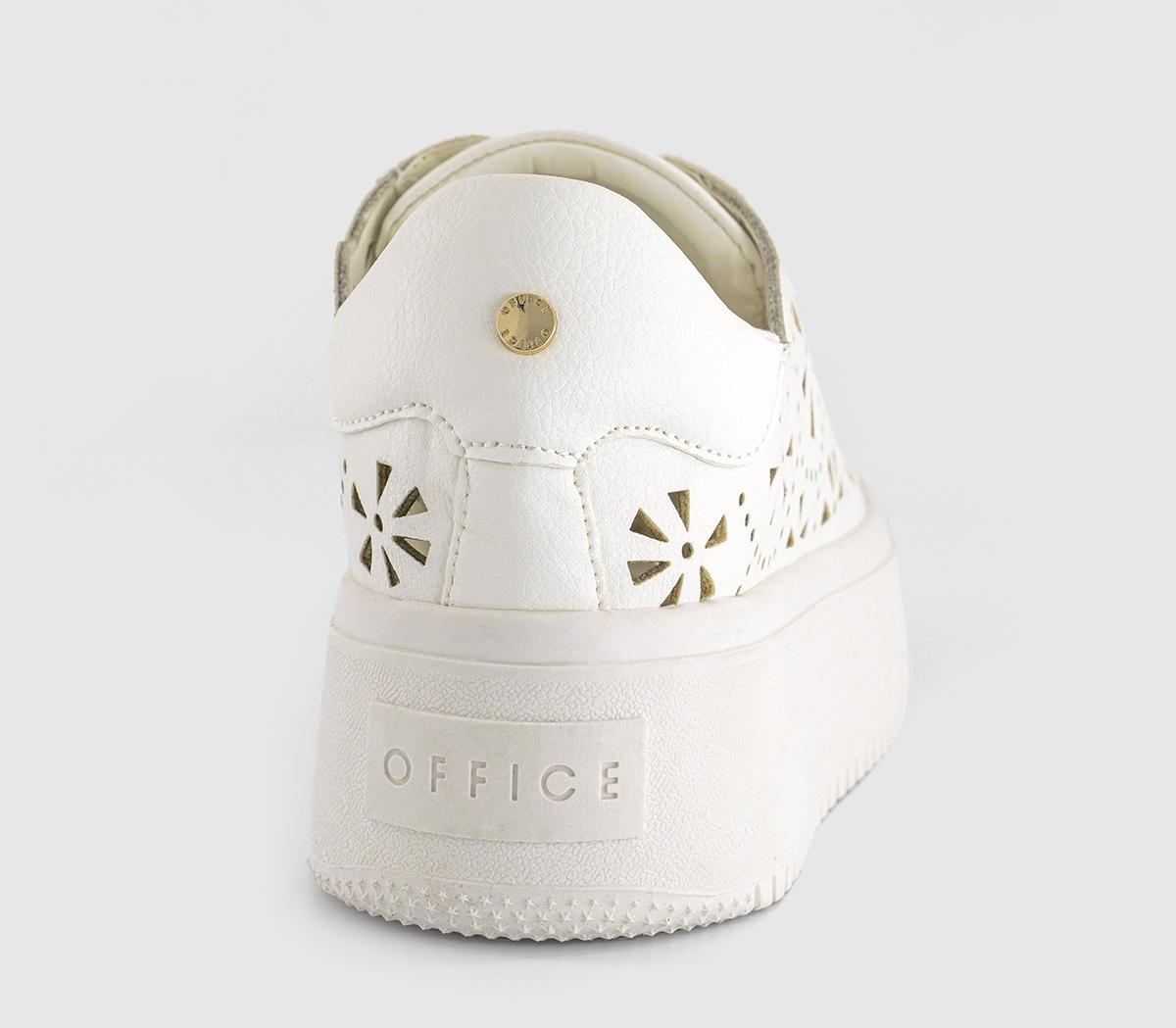 OFFICE Tiffany Laser Cut Platform Trainers OFFICE Tiffany Laser Cut Platform Trainers White