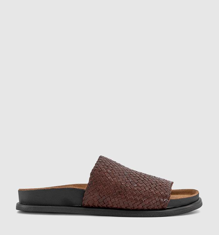 Vagabond Shoemakers Effie Woven Slides Chocolate