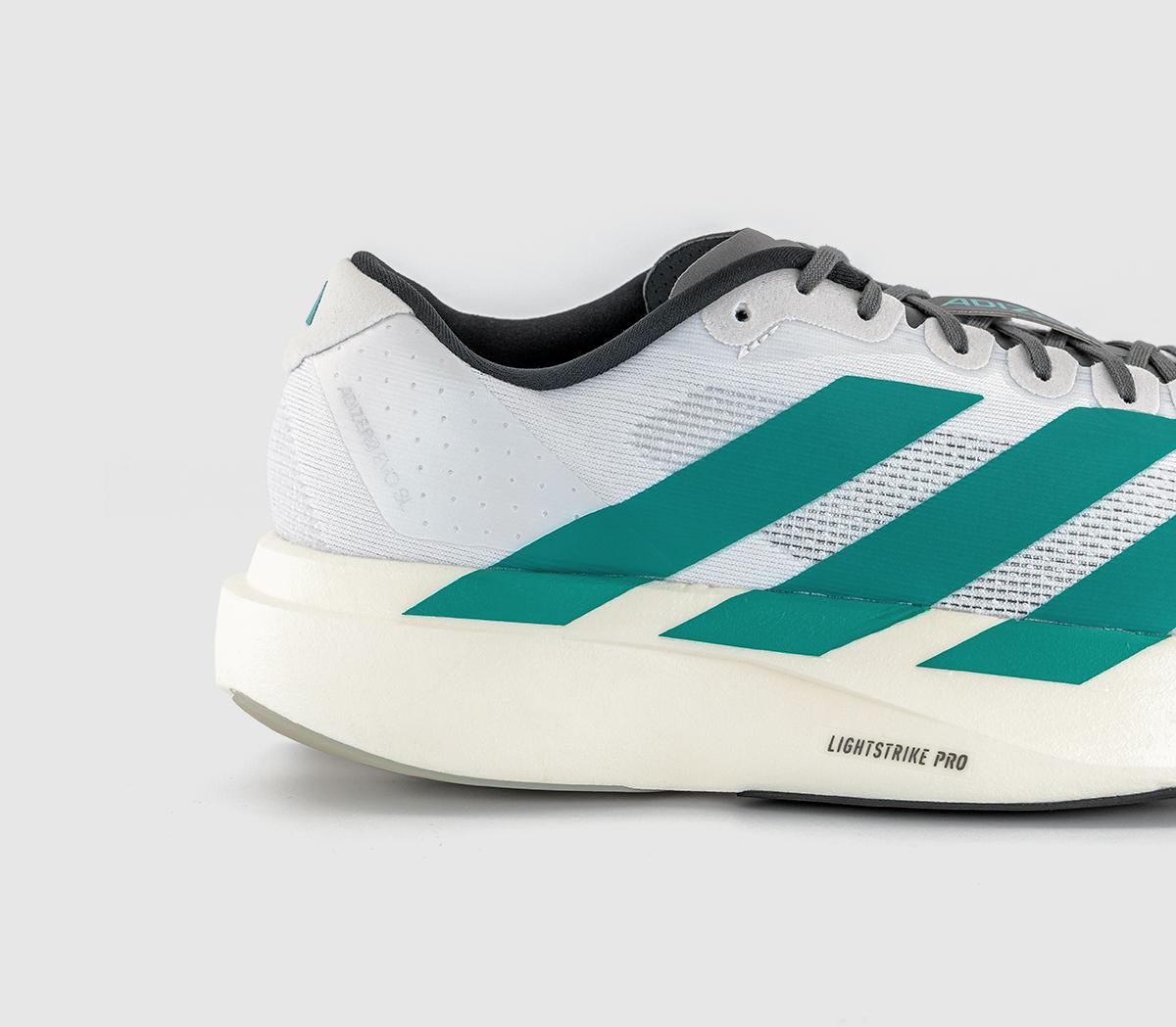 adidas Adizero Evo SL Mens Trainers White Pure Teal Grey - Men's