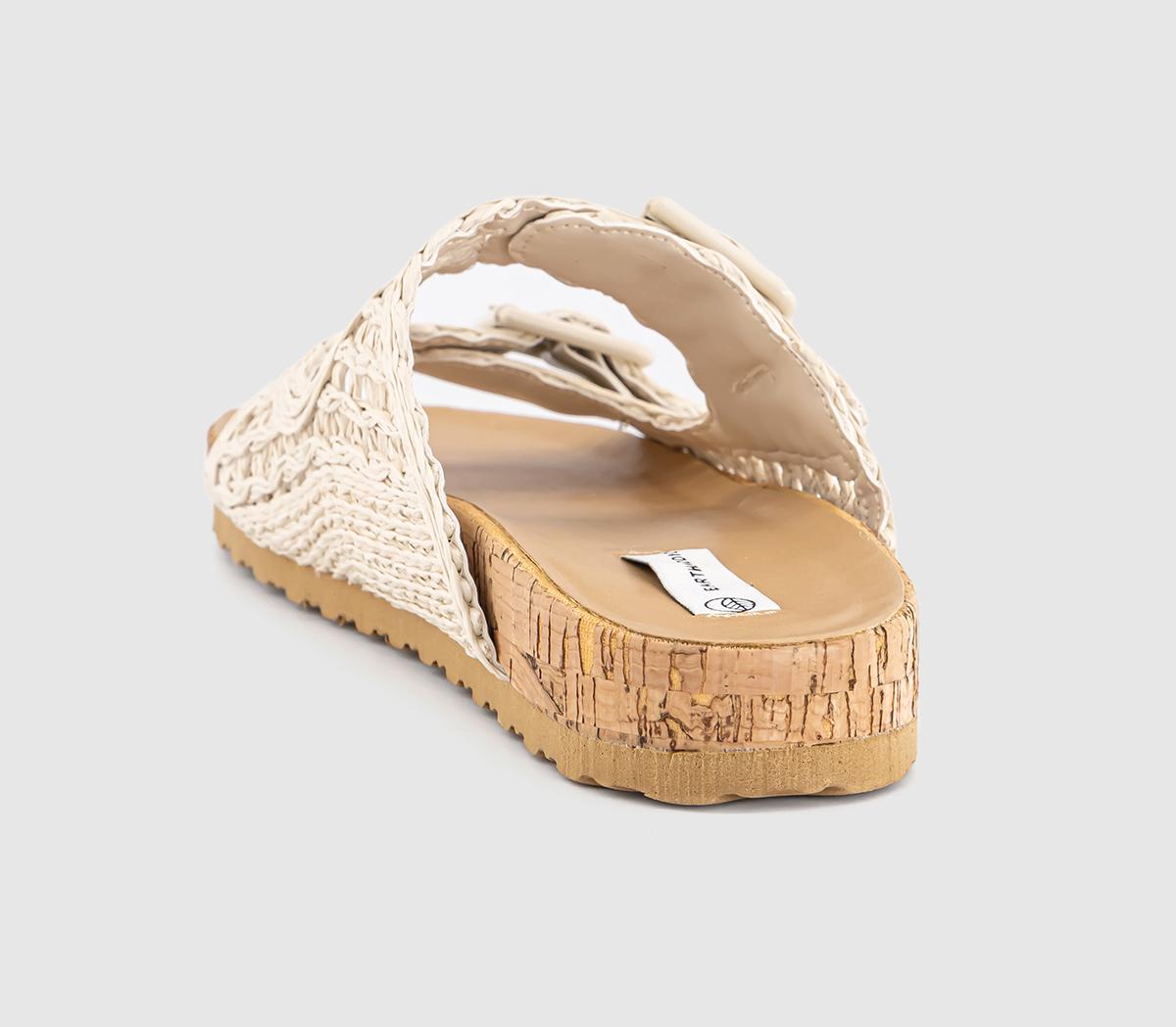EARTHADDICTDaffodil Woven Buckle Footbed Sandals EARTHADDICTDaffodil Woven Buckle Footbed SandalsOff White